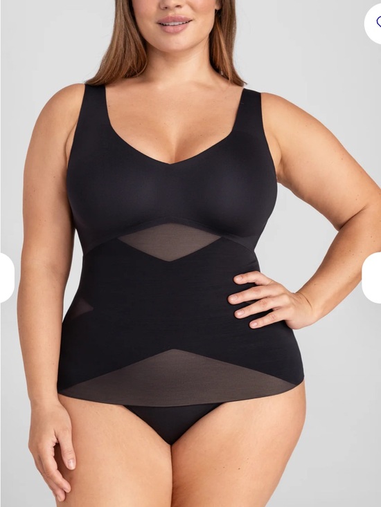 Honeylove Other - Honeylove Liftwear Tank Black V‑Neck Shaping Tank with Mesh Insets